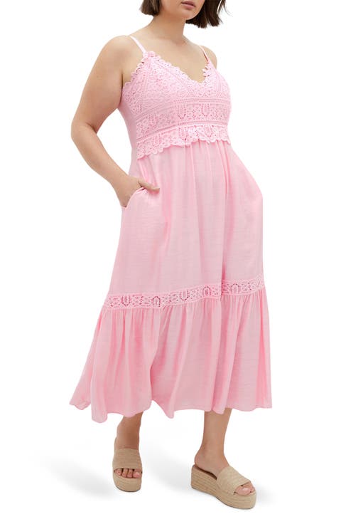 Brielle Lace Trim Maxi Sundress (Plus)
