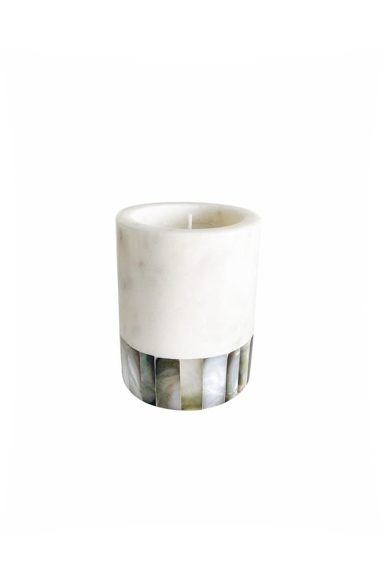 Anaya Grey Mother of Pearl Lavender Candle, Main, color, 