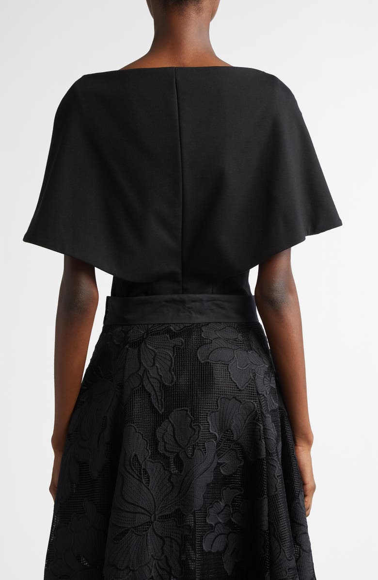 Lela Rose Bateau Neck Capelet Top, Alternate, color,