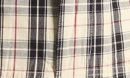 Damson Madder Moffy Plaid Pleated Organic Cotton Miniskirt In Neutral