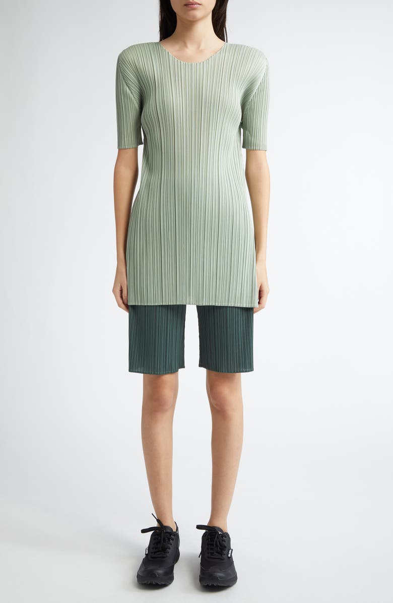 Pleats Please Issey Miyake Monthly Colors June Pleated Shorts, Alternate, color, 