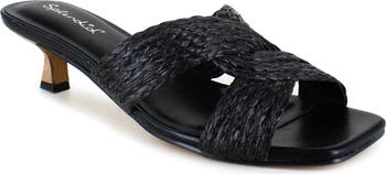 Ilene Woven Kitten Heel Sandal