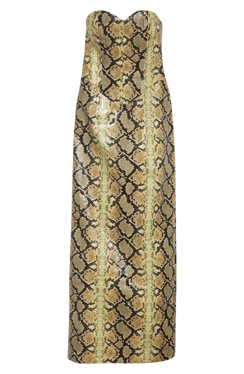 KIM SHUI Mitchell Snakeskin Embossed Faux Leather Dress, Alternate, color, Snakeskin