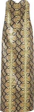 KIM SHUI Mitchell Snakeskin Embossed Faux Leather Dress