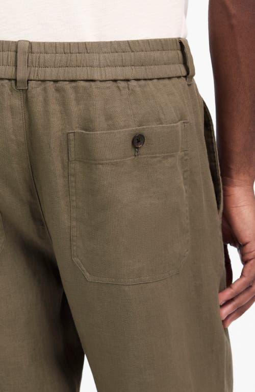 Madewell Elastic Waist Straight Leg Linen Pants
