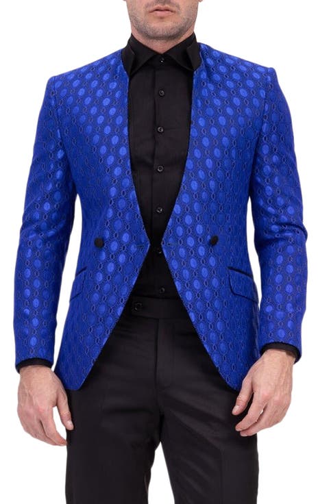 Texture Eyelet Tuxedo Jacket