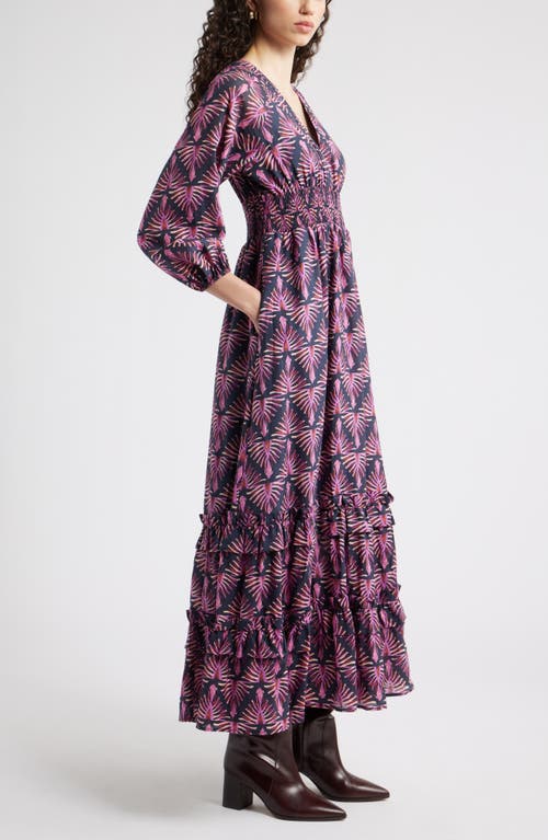 Chelsea28 Tiered Ruffle Long Sleeve Maxi Dress In Purple