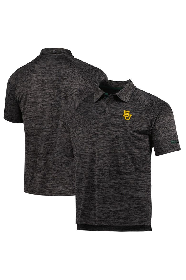 Men's Colosseum Heathered Black Baylor Bears Down Swing Polo, Main, color, Heather Black