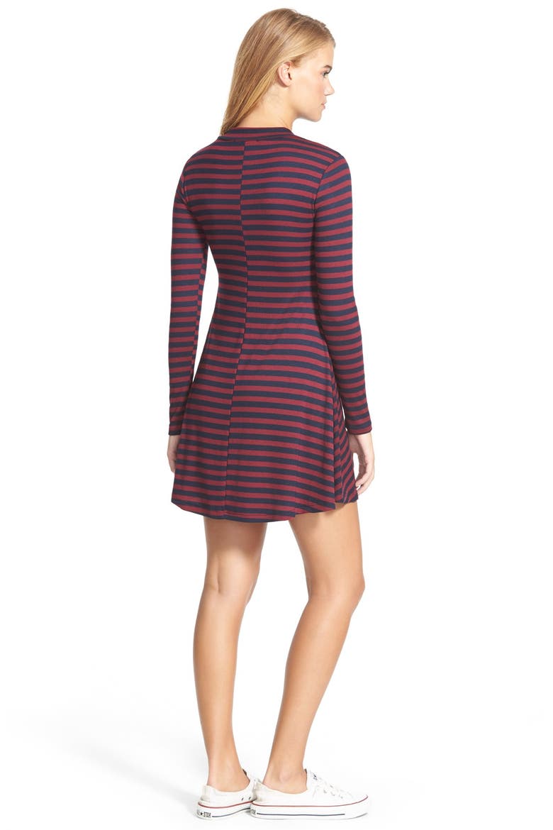 Long Sleeve Knit Dress, Alternate, color, NAVY-BURGUNDY
