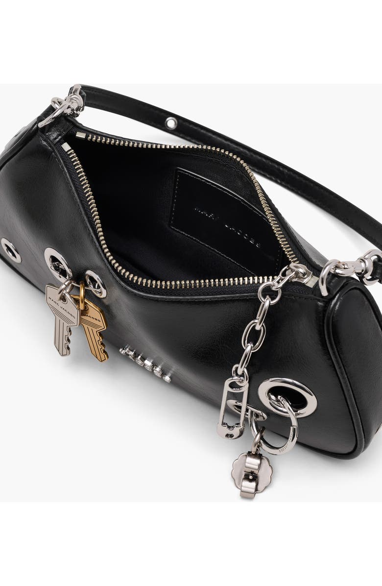 Marc Jacobs The Grommet Charm Leather Shoulder Bag, Alternate, color, Black
