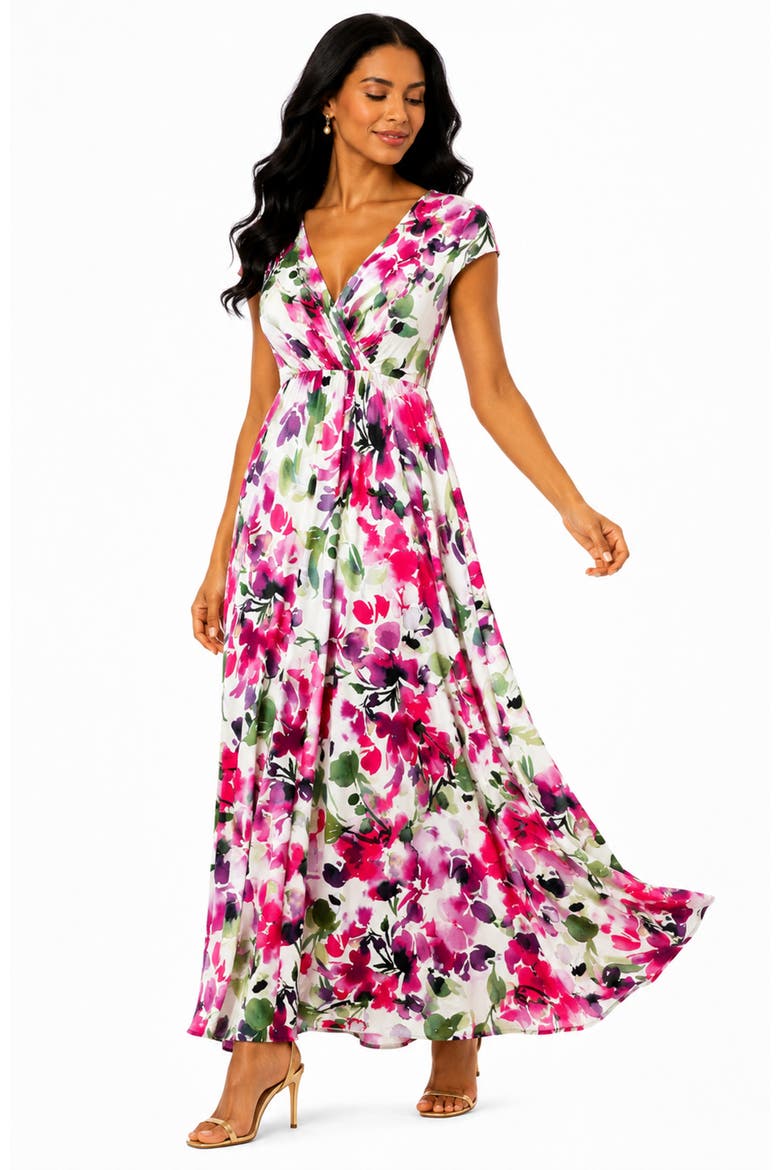 Sophia Maxi Dress Petite, Main, color, Fuchsia Florals