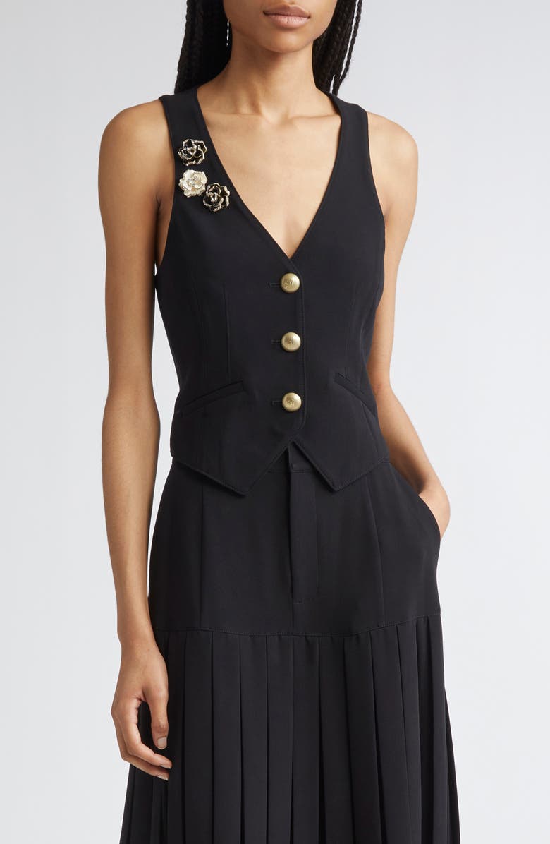 Cinq à Sept Bane Beaded Floral Detail Vest, Main, color, 