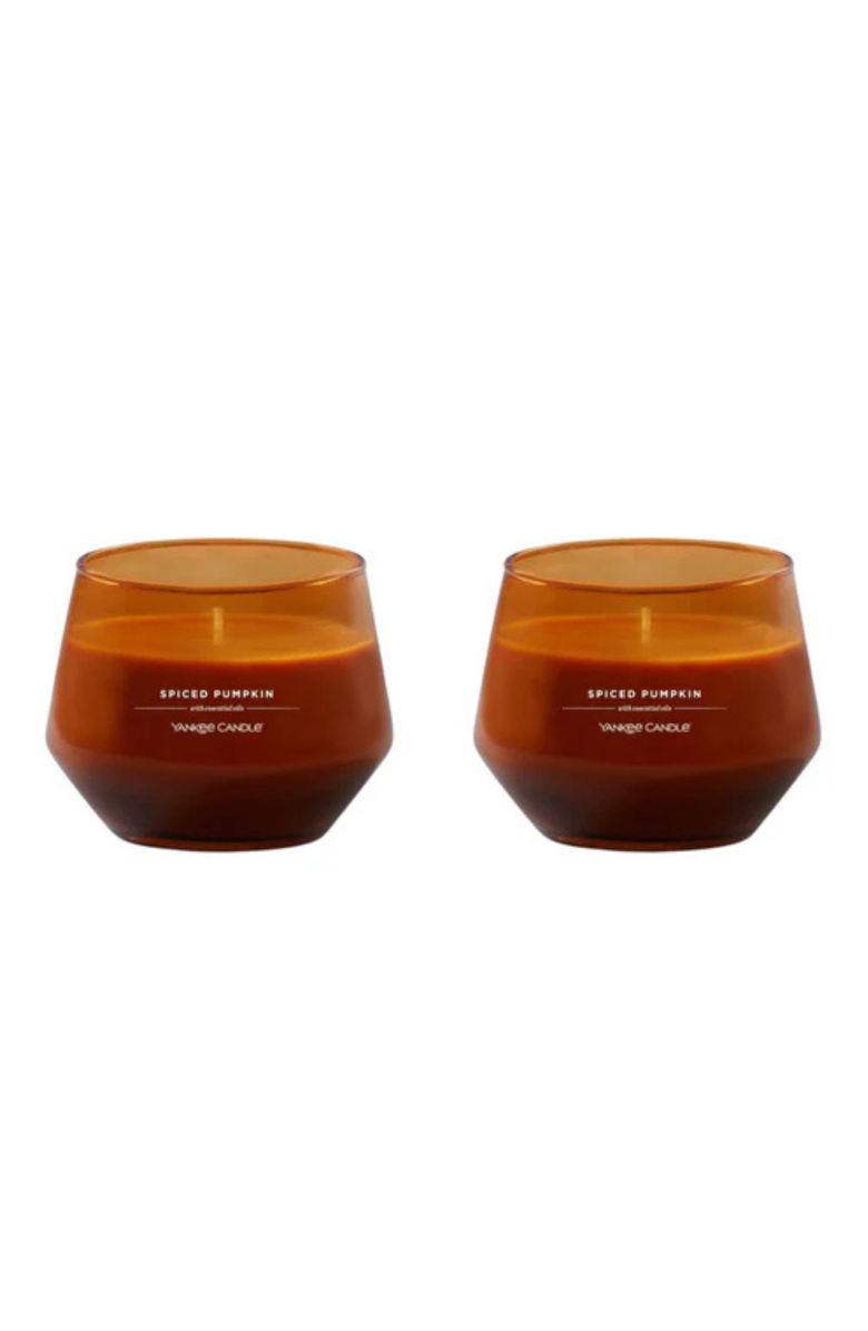 YANKEE CANDLE Spiced Pumpkin Studio Candle with Essential Oils, Set of 2, Main, color, Orange