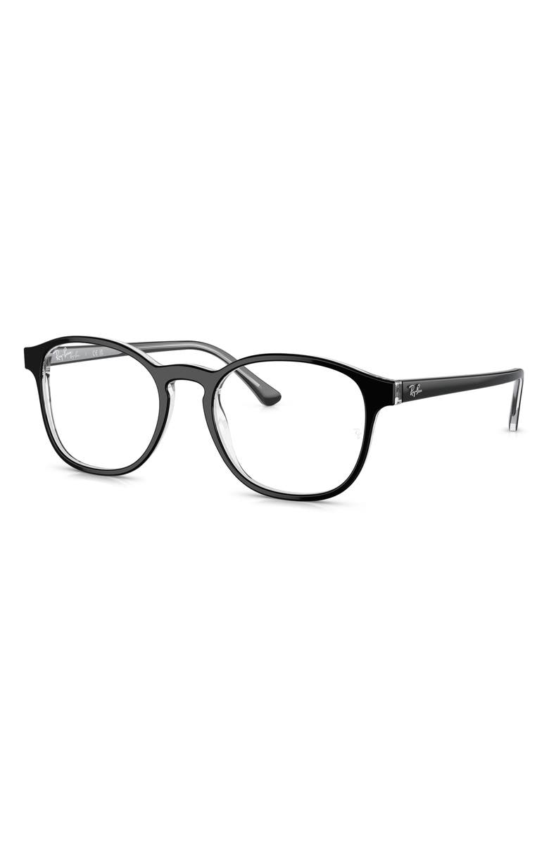 Ray-Ban 50mm Phantos Optical Glasses, Alternate, color, Trans Black