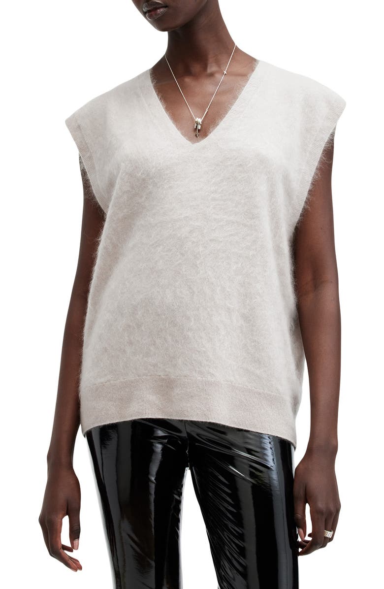 AllSaints Rebel Cashmere Sweater, Main, color, Jute White
