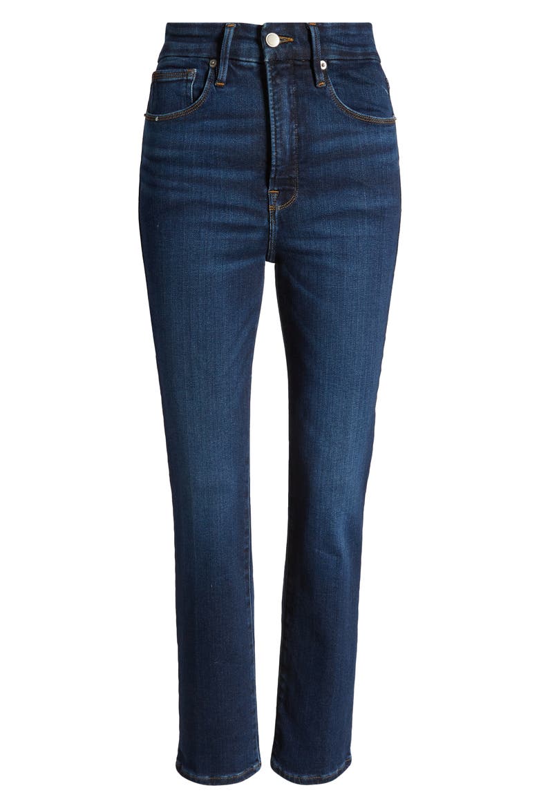 Good Classic Split Back Pocket Straight Leg Jeans, Alternate, color, INDIGO572