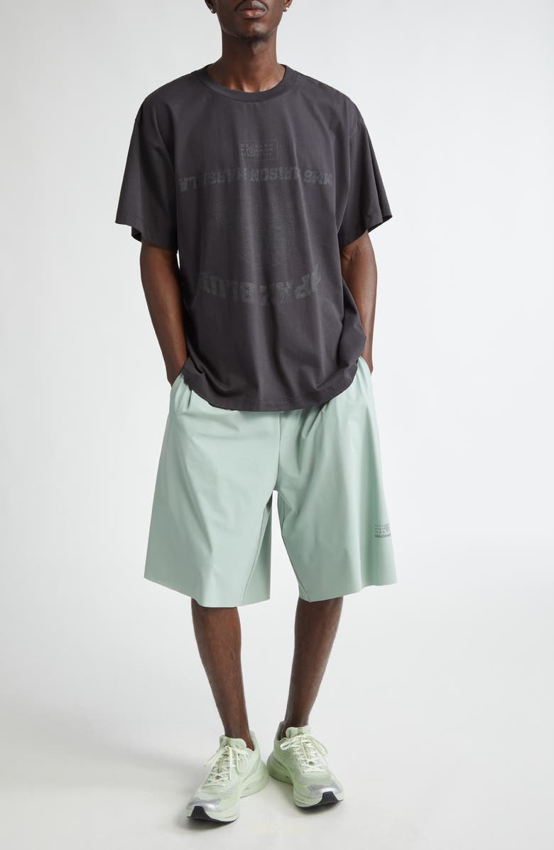 MM6 Maison Margiela Topaz Blue Cotton Graphic T-Shirt, Alternate, color, 