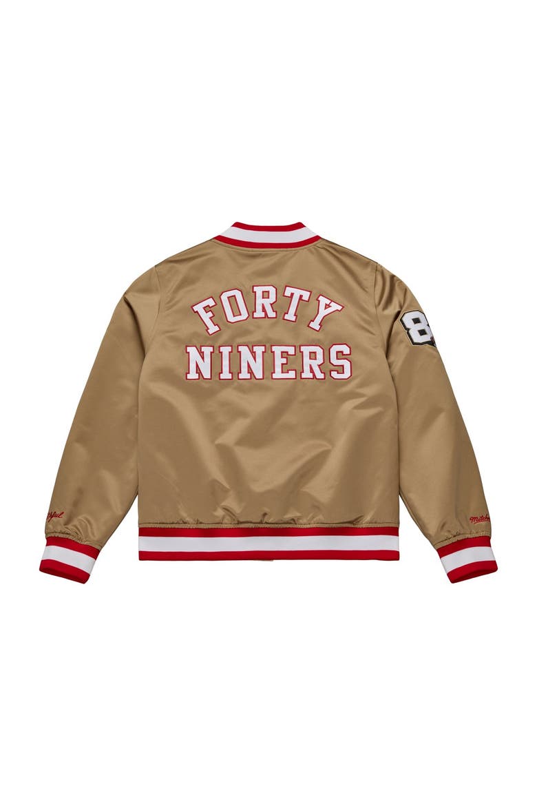 Women's Mitchell & Ness Gold San Francisco 49ers 80th Anniversary Satin Full-Snap Jacket, Alternate, color, Gold