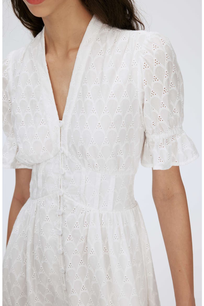 Erica Eyelet A-Line Dress, Alternate, color, IVORY