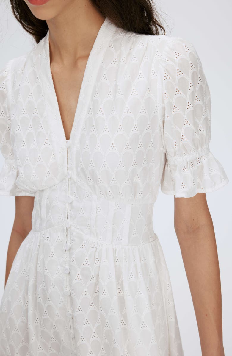 DVF Erica Eyelet A-Line Dress, Alternate, color,