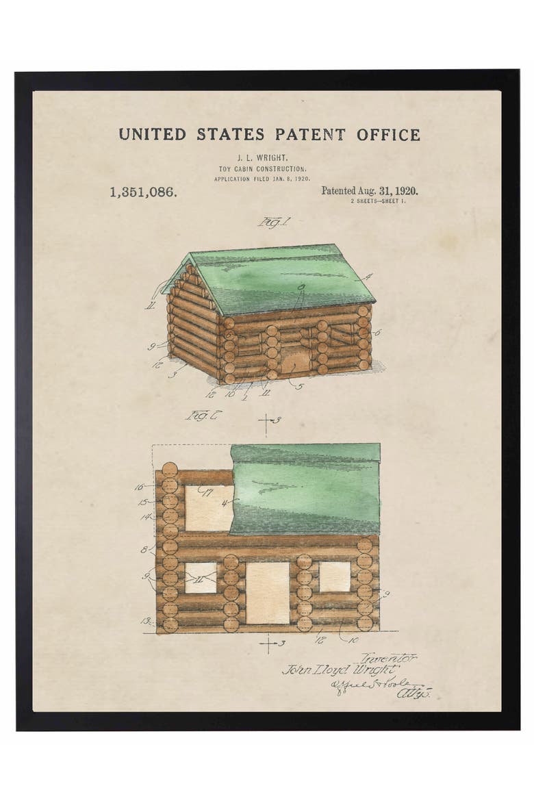 Lincoln Logs Patent in Black Frame, Main, color, No Color