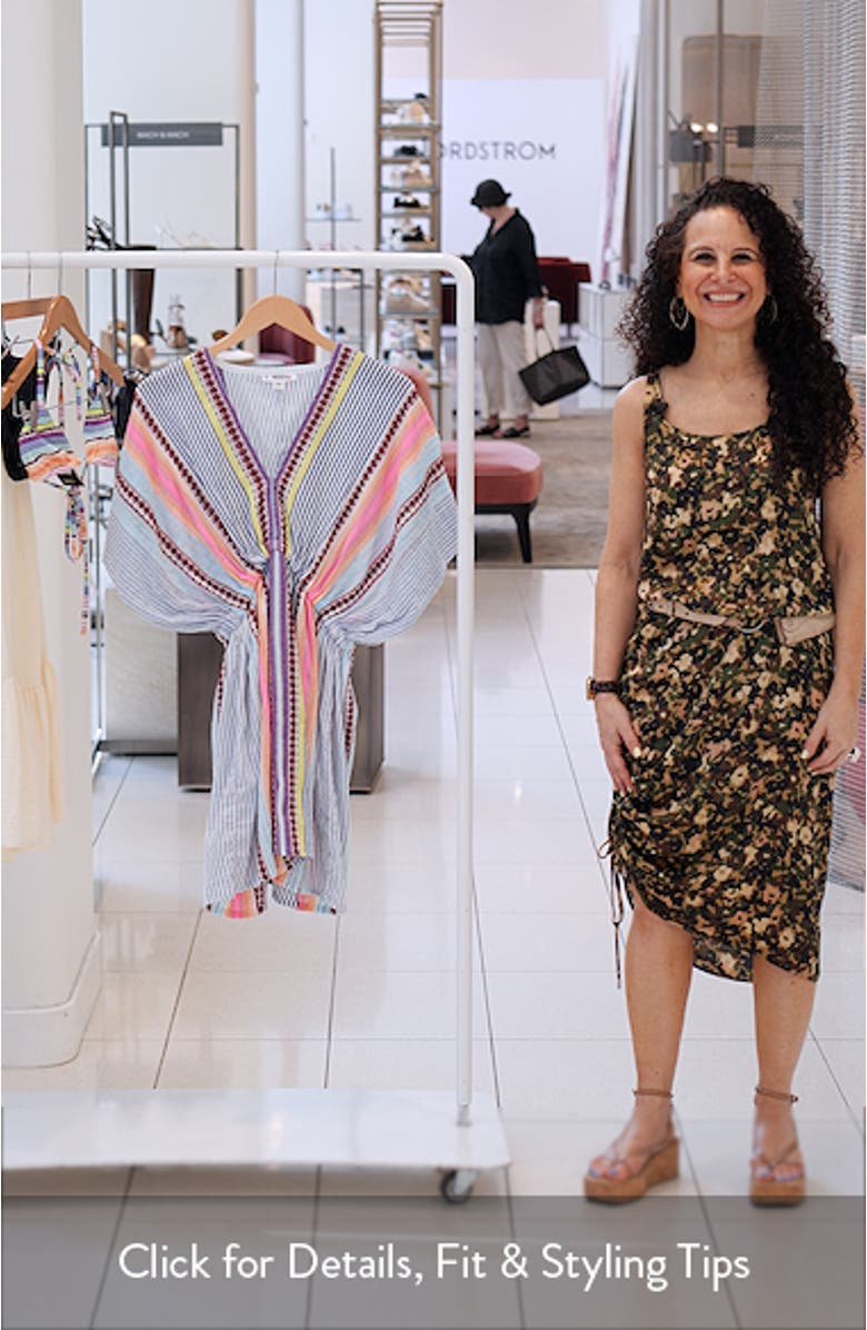 Alem Stripe Cotton Blend Cover-Up Dress, sales video thumbnail