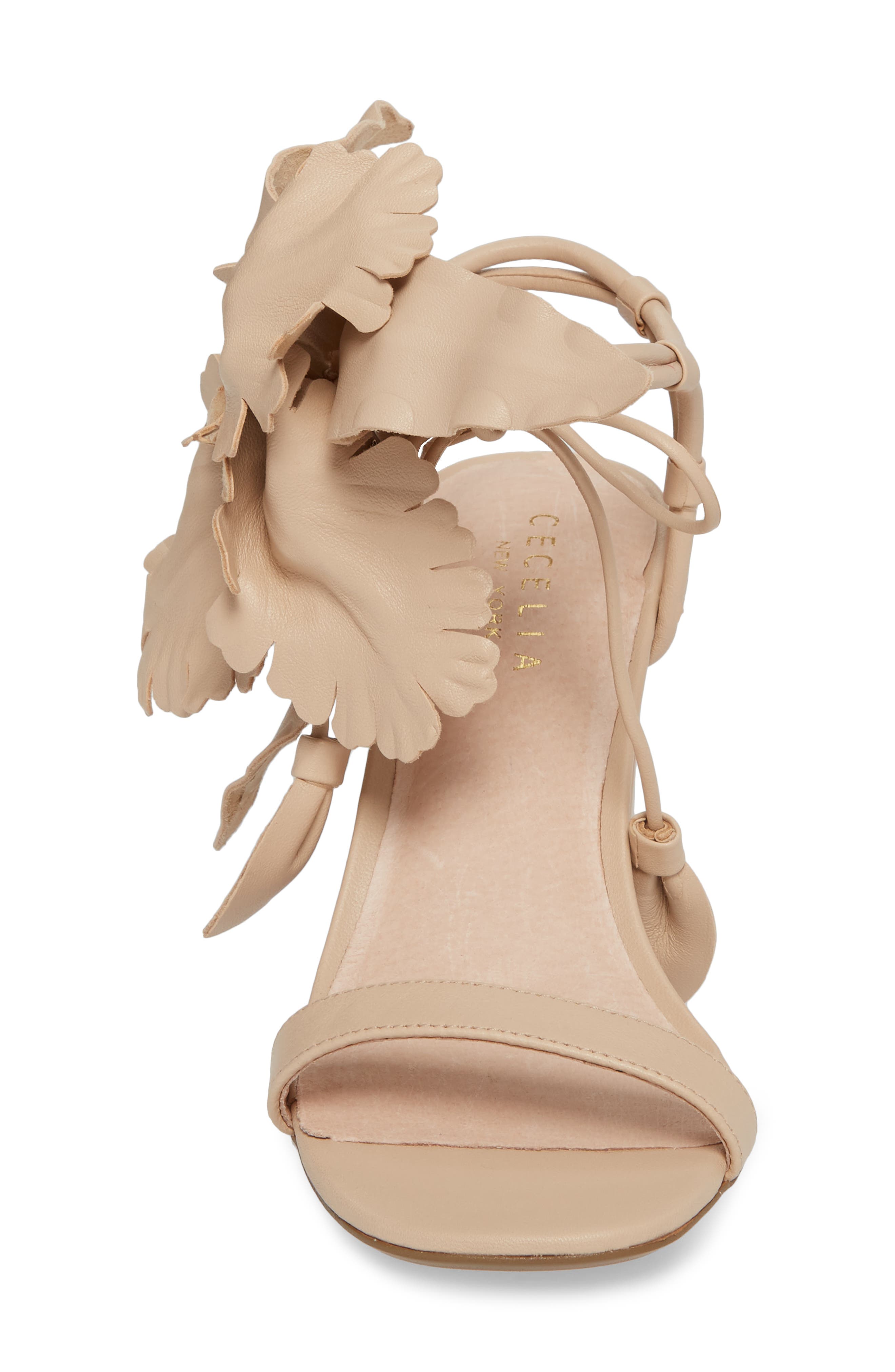 Hibiscus Sandal, Alternate, color, NUDE LEATHER