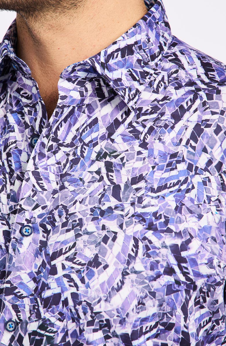 Robert Graham Gatton Cotton Button-Up Shirt, Alternate, color, Blue