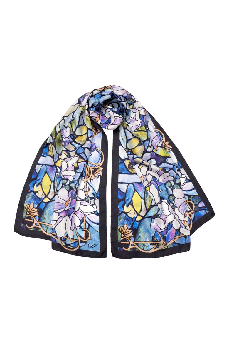 Tiffany - Long Silk Scarf for Women, Main, color, Lavender
