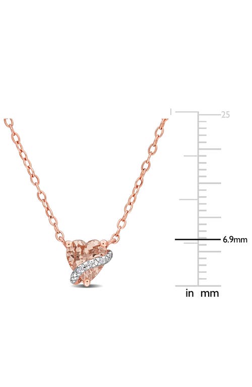Delmar Morganite & Diamond Heart Pendant Necklace In Pink