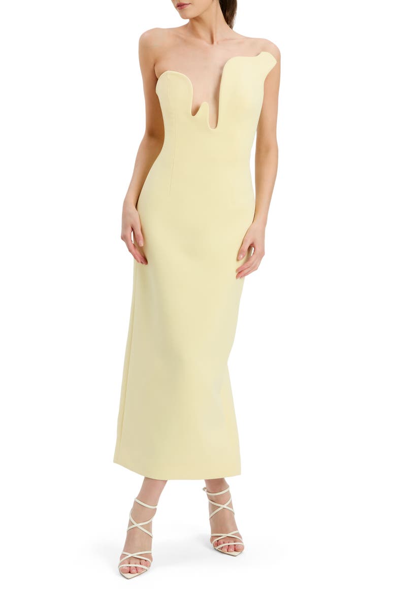 Rosalyn Strapless Dress, Main, color, CANARY YELLOW