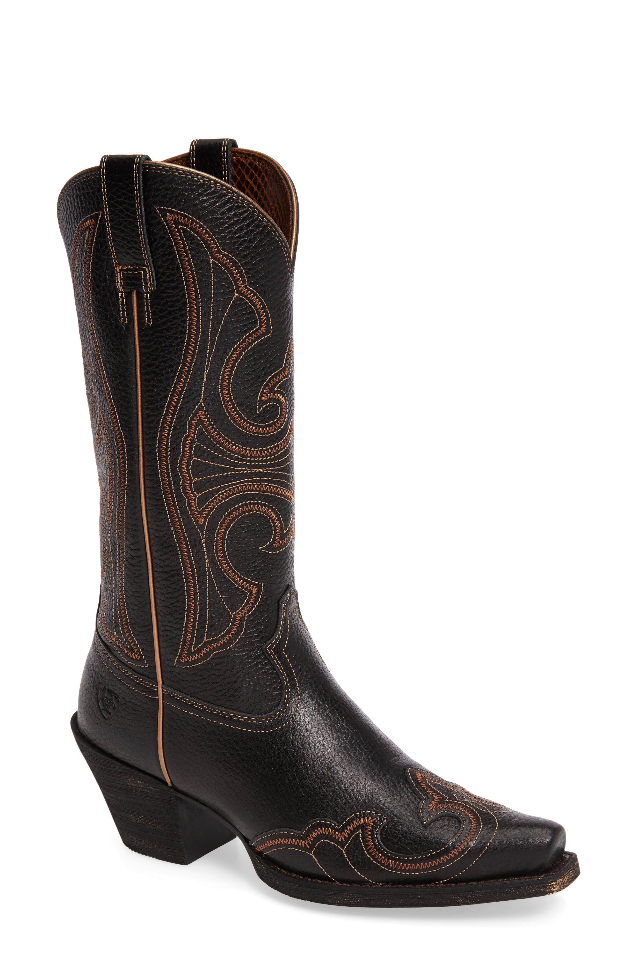 Ariat Round Up D-Toe Wingtip Western Boot, Main, color, 