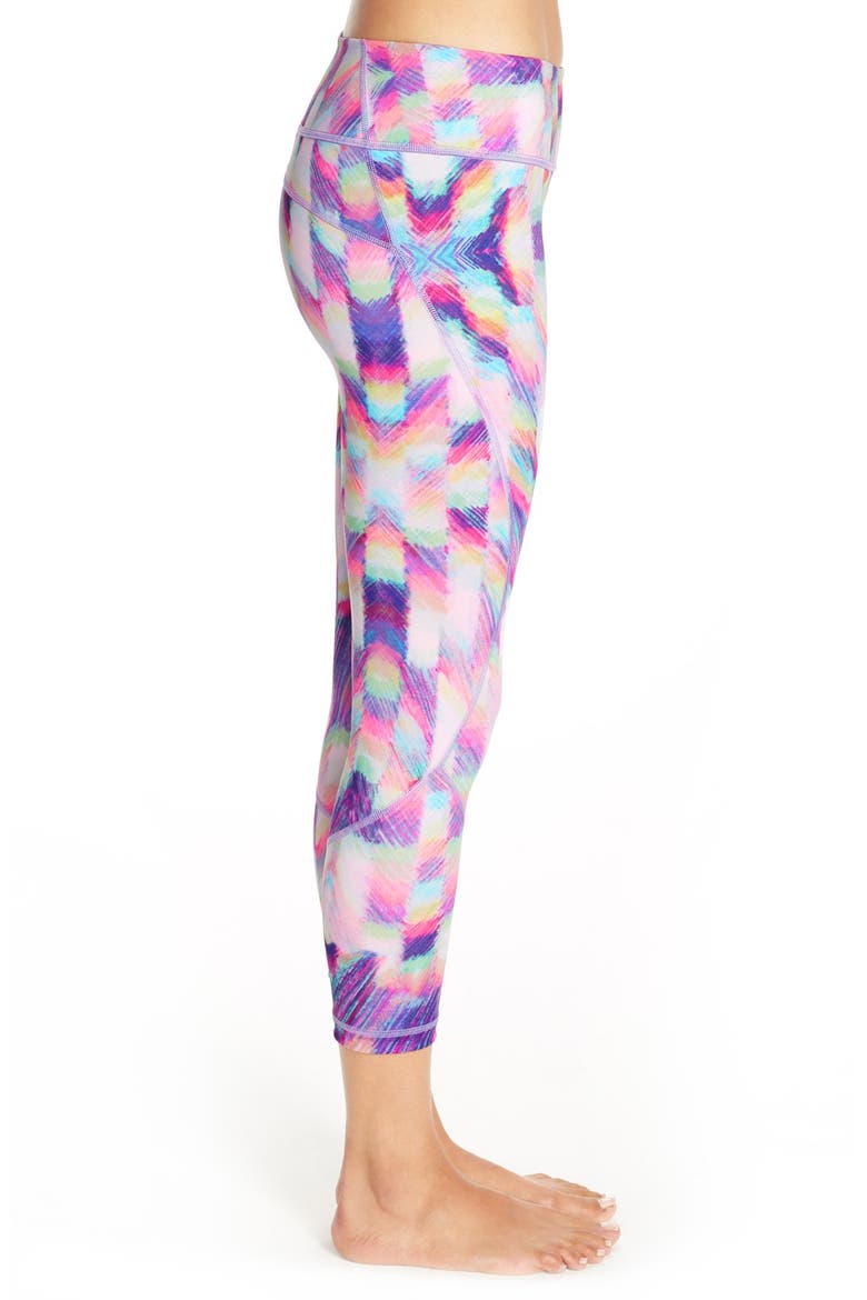'Live In' Crop Leggings, Alternate, color, PURPLE CRISP PRISM PRINT