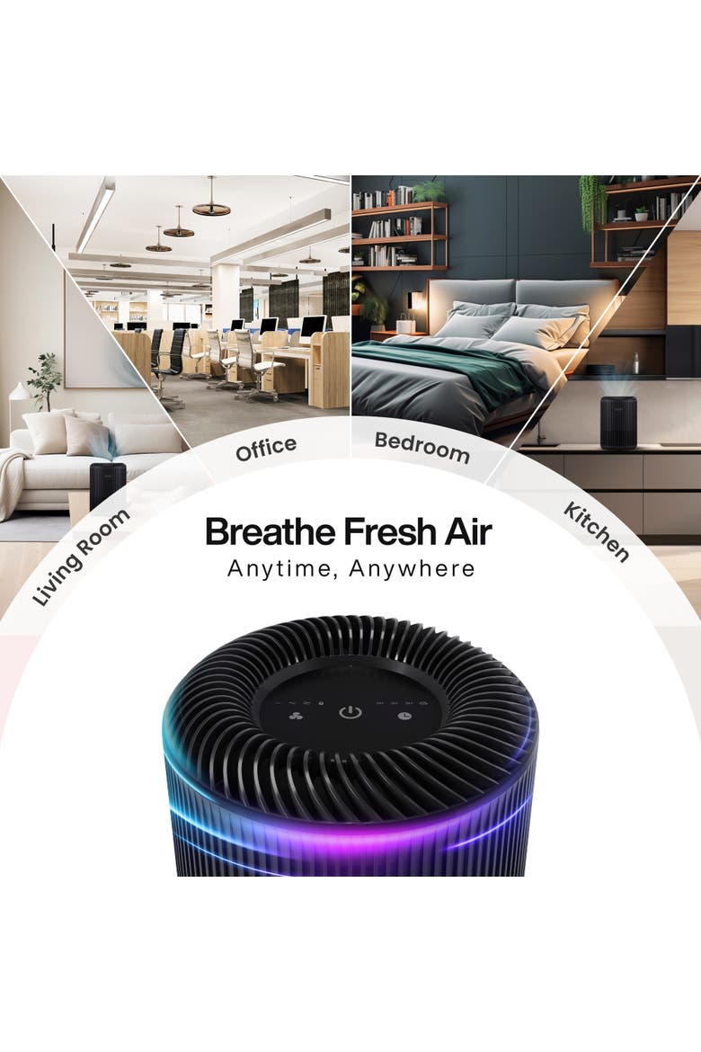 Essence 3-Speed Compact Air Purifier, Alternate, color, Black