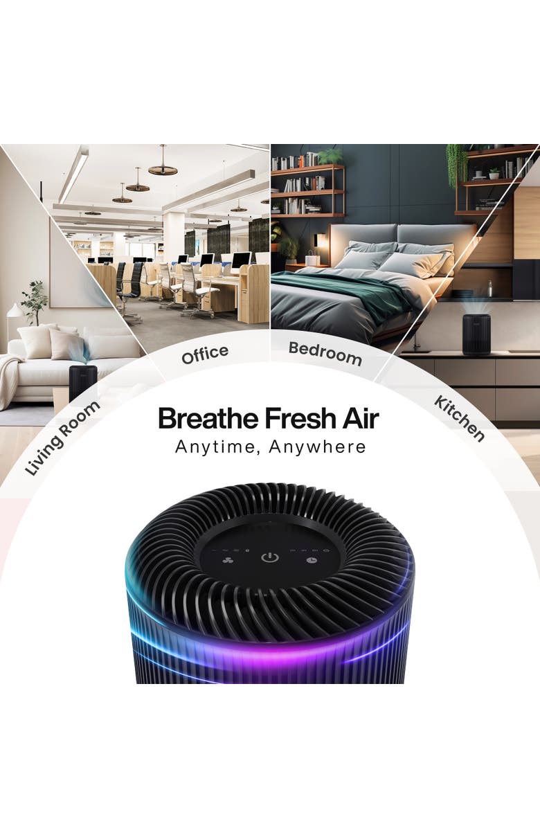 MIKO Essence 3-Speed White Air Purifier, Alternate, color, Black