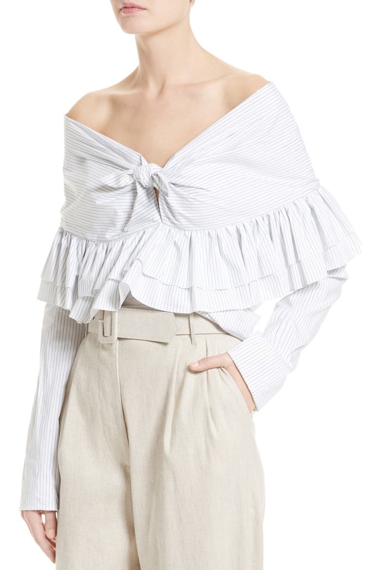 Ruffle Knot Top, Alternate, color, SAILOR