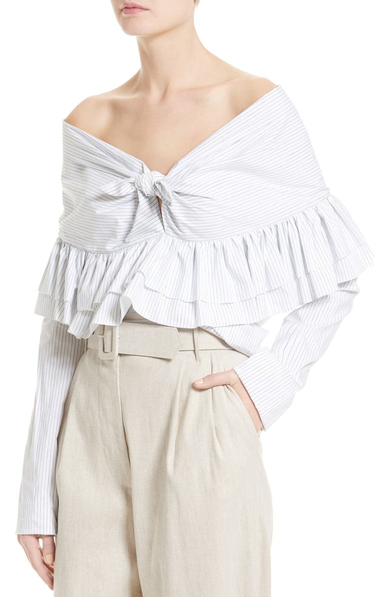 Isa Arfen Ruffle Knot Top, Alternate, color, 