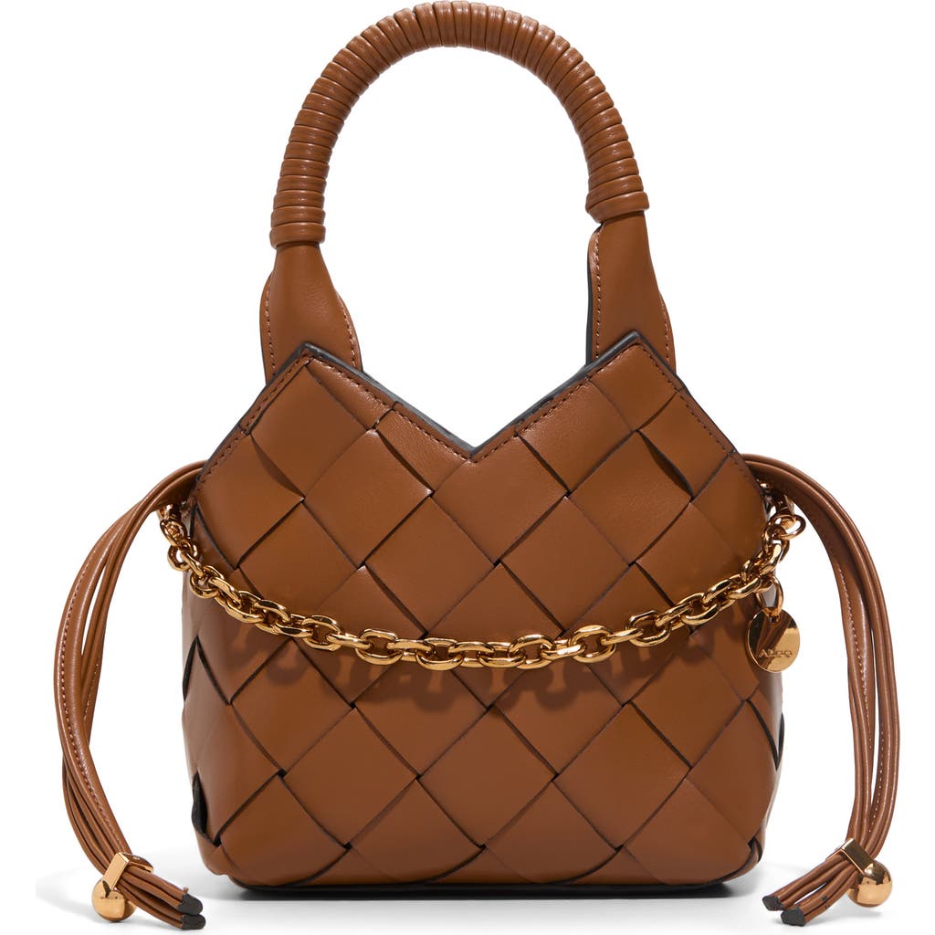 Aldo Royffe Woven Top Handle Bag In Cognac