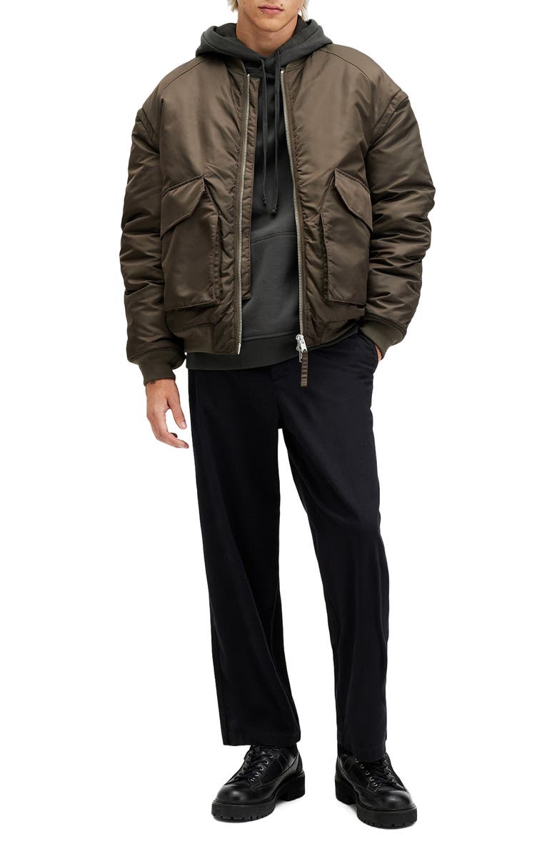 AllSaints Warden Wide Leg Cotton Pants, Alternate, color, 