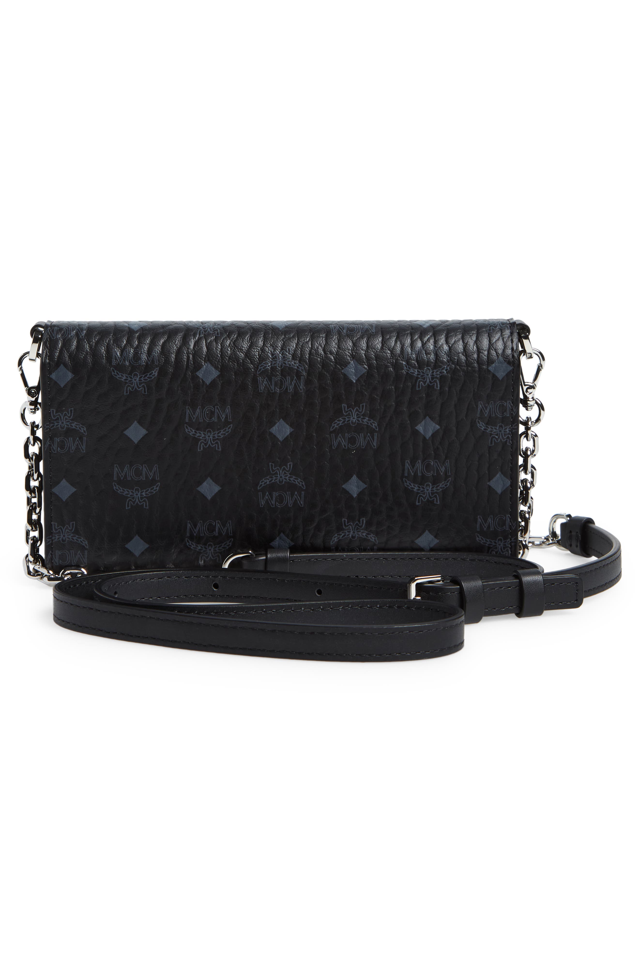 MCM Visetos Coated Canvas Crossbody Wallet, Alternate, color, 