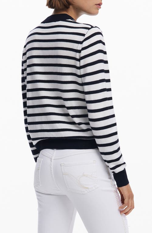 Desigual Blocked Stripe Crewneck Sweater In Black