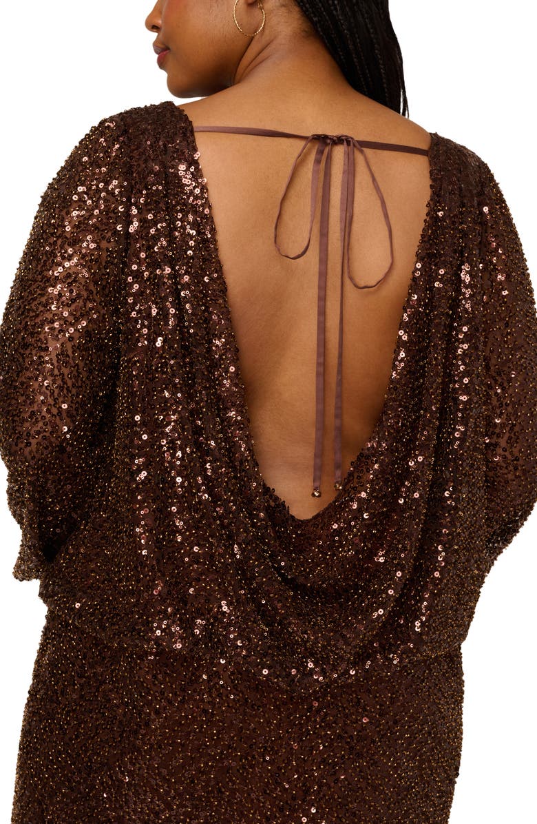 Adrianna Papell Sequin Embellished Cocktail Dress, Alternate, color, Timber