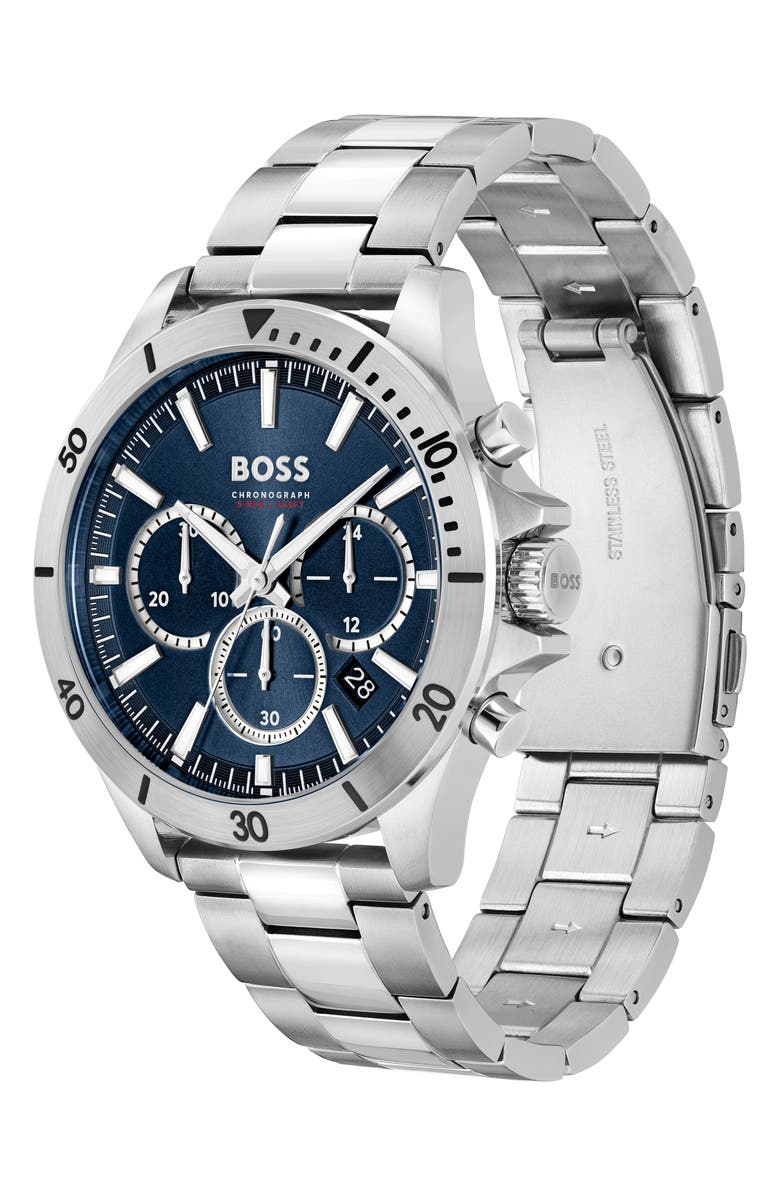 BOSS Troper Chronograph Bracelet Watch, 45mm, Alternate, color, Blue