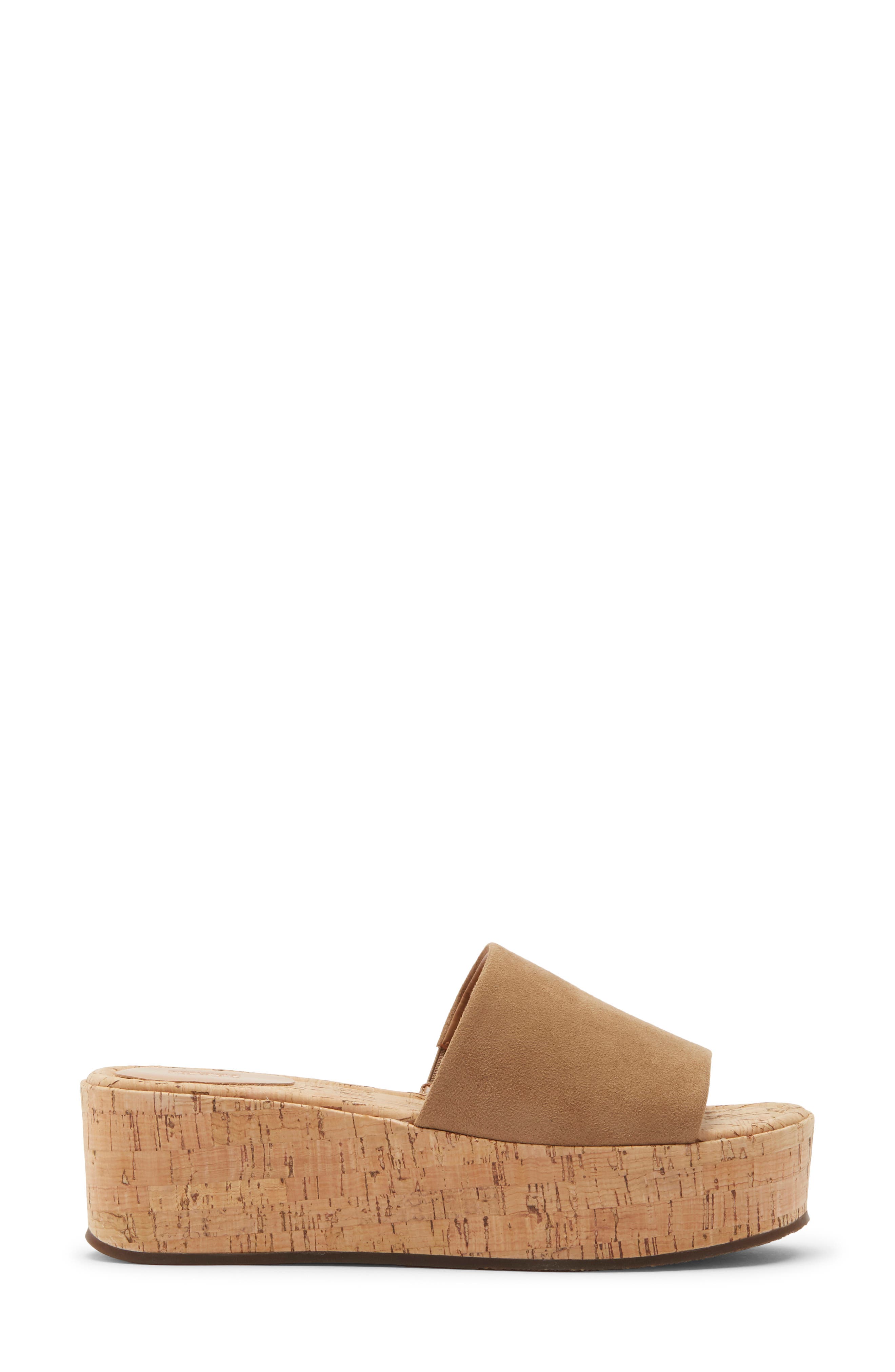 Lizzie Platform Wedge Sandal, Alternate, color, TAN LIGHT