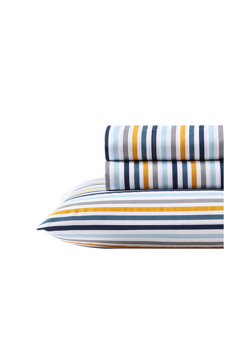 Vivid Stripe Sheet Set, Main, color, NAVY