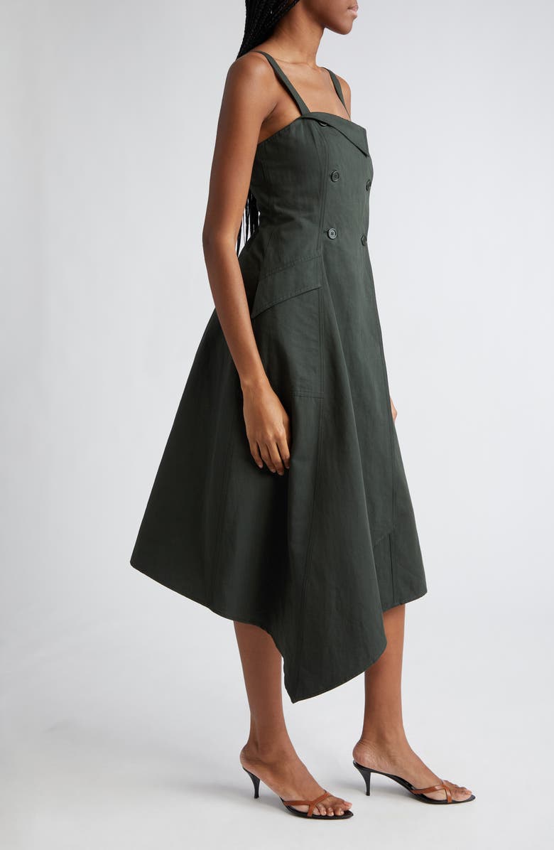 A.L.C. Scarlett Cotton & Linen Asymmetric Dress, Alternate, color, Mossy