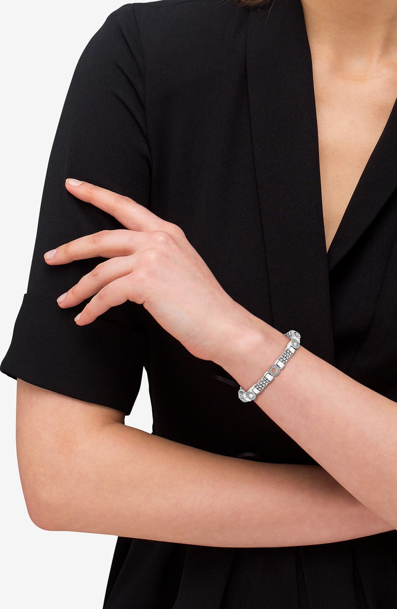 LAGOS Caviar Spark Diamond Station Rope Bracelet, Alternate, color, Silver Diamond