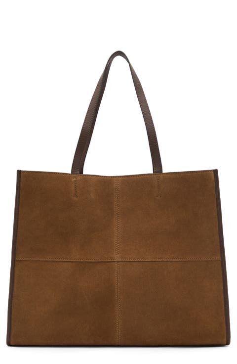RRL RALPH LAUREN Men's Suede Ranch Tote OS Leather Brown zip