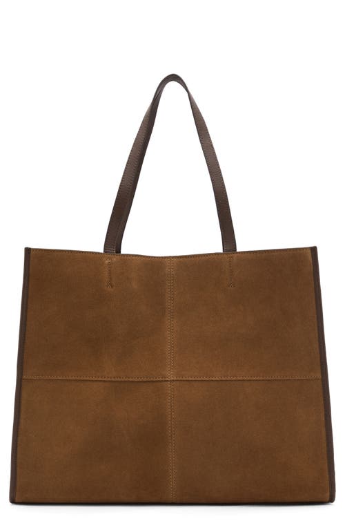 Mango Leather Shopper Bag In Tobacco Brown