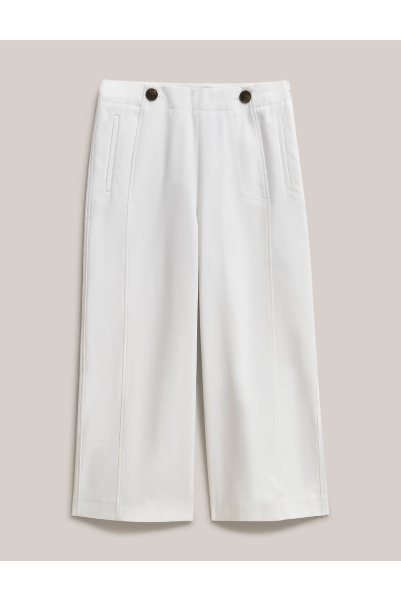 Kimmi High Rise Culotte Trousers, Alternate, color, White
